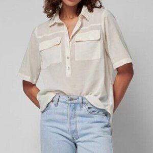 Faherty Uptown Shirt Top - Whisper White